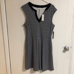 NY&Co Black Patterned A Line Mini Dress